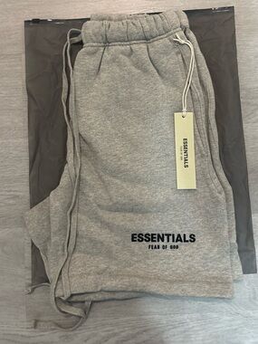 Essentials Men’s Grey Drawstring Shorts